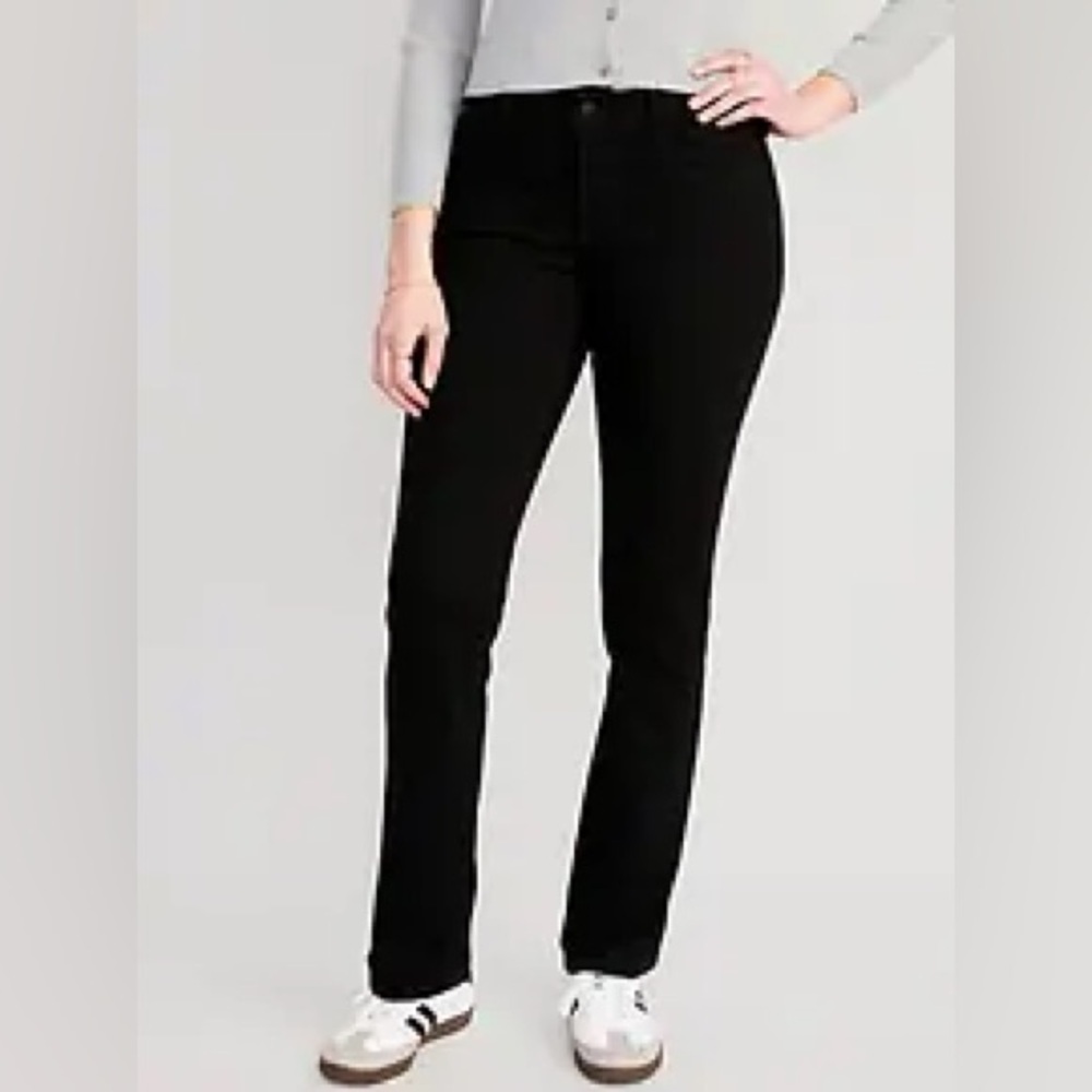 Old Navy Kicker Bootcut Jeans Size 2 Black Mid Rise Stretch Workwear Denim